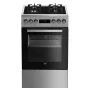 Fogão independente gás-elétrico BEKO FSMT55330DXDS, 5 bicos, 60 cm, aço inoxidável, forno 60 L, classe energética A