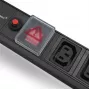 Qoltec 53998 Régua de tomadas para RACK 19 | 1U | 10A | PDU | 8xIEC C13 | 2m