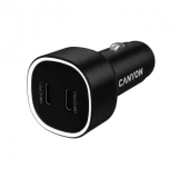 Carregador de automóvel CANYON OnDrive 60 PD 60W 2xUSB-C — 60W de potência, 2 portas USB-C, preto