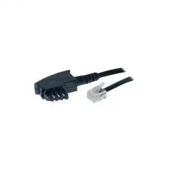 Cabo de telefone plano ShiverPeaks S-Impuls 70105 15 m TAE-F para RJ-10 preto ficha–ficha
