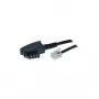 Cabo de telefone plano ShiverPeaks S-Impuls 70105 15 m TAE-F para RJ-10 preto ficha–ficha