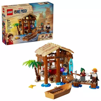 Conjunto de construção LEGO One Piece 75636 Cabana da Aldeia do Moinho de Vento, 299 peças, 3 minifiguras, 8+ anos