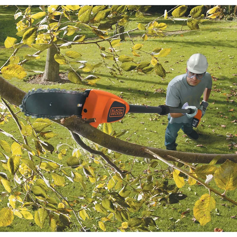 Motosserra de vara Black & Decker GPC1820L20, bateria incorporada de 18V 2Ah, lâmina de 20 cm, 3,7 kg