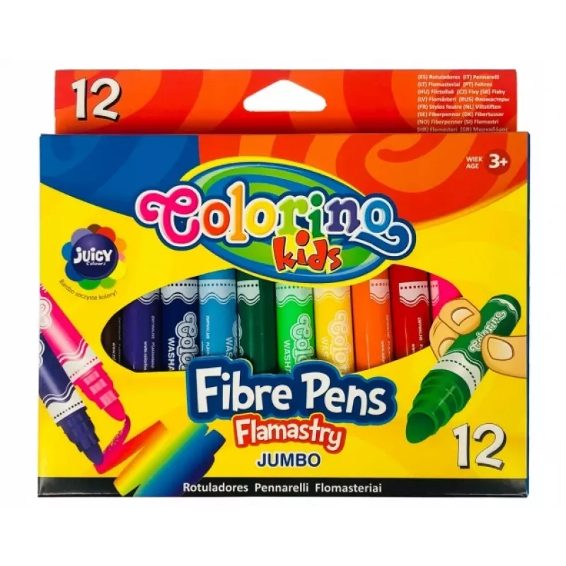 Marcadores Colorino 42651PTR ponta redonda 12 cores conjunto