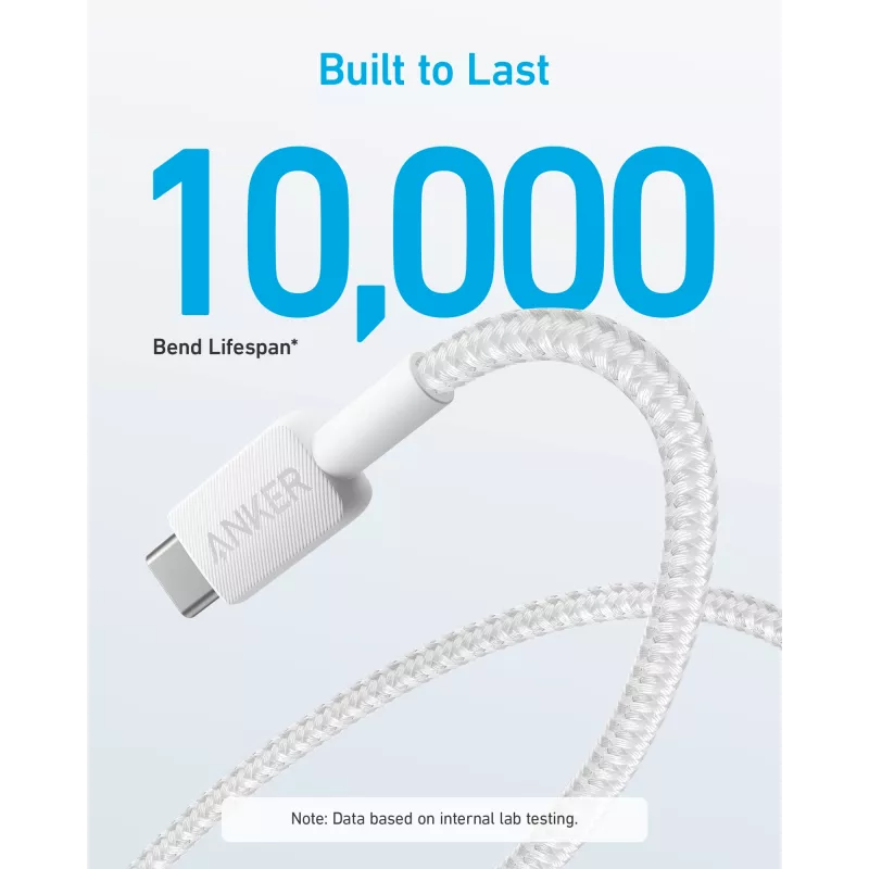 Cabo USB Anker 322 1,8 m USB A USB C branco