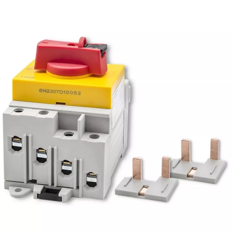 Interruptor seccionador DC Qoltec 52611 com função de bloqueio | interruptor principal | 1200 V | 32 A | 8 kV | 4P