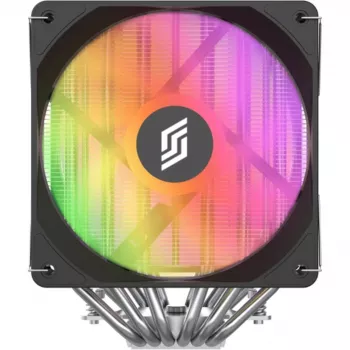 Dissipador de CPU Silentware Titan RGB torre dupla com 6 heatpipes e 2 ventoinhas PWM A-RGB de 120 mm