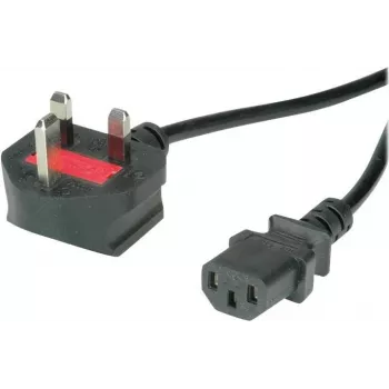 VALUE - cabo de alimentação - BS 1363 (macho) angular para IEC 60320 C13 reto - AC 250 V - 10 A - 1,8 m - preto