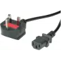 VALUE - cabo de alimentação - BS 1363 (macho) angular para IEC 60320 C13 reto - AC 250 V - 10 A - 1,8 m - preto