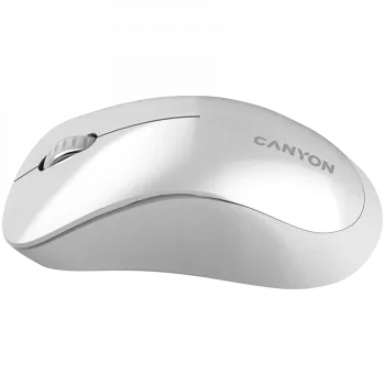 CANYON MW-11, rato sem fios 2,4 GHz, com 3 botões, DPI 1200, pilha: AAA*2 unid., branco pérola cinzento 67*109*38 mm 0,063 kg