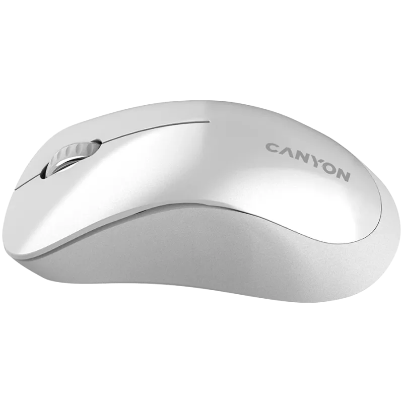 CANYON MW-11, rato sem fios 2,4 GHz, com 3 botões, DPI 1200, pilha: AAA*2 unid., branco pérola cinzento 67*109*38 mm 0,063 kg