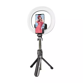 Tripé pau de selfie Puluz TBD0595696701A com anel de luz LED integrado