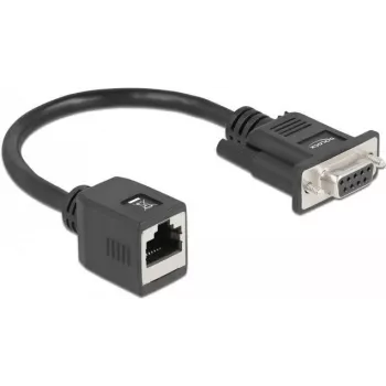 Adaptador série DeLOCK conector fêmea DB9 para conector fêmea RJ45 64122