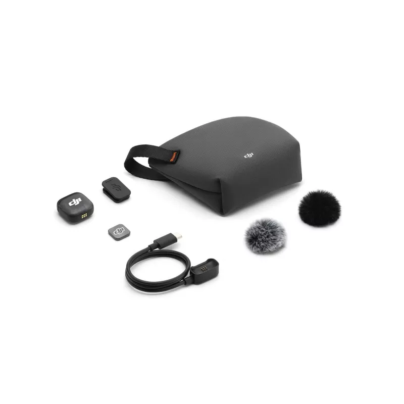 Transmissor bodypack sem fios DJI MIC 3 – transmissor de microfone portátil compacto, preto/cinzento