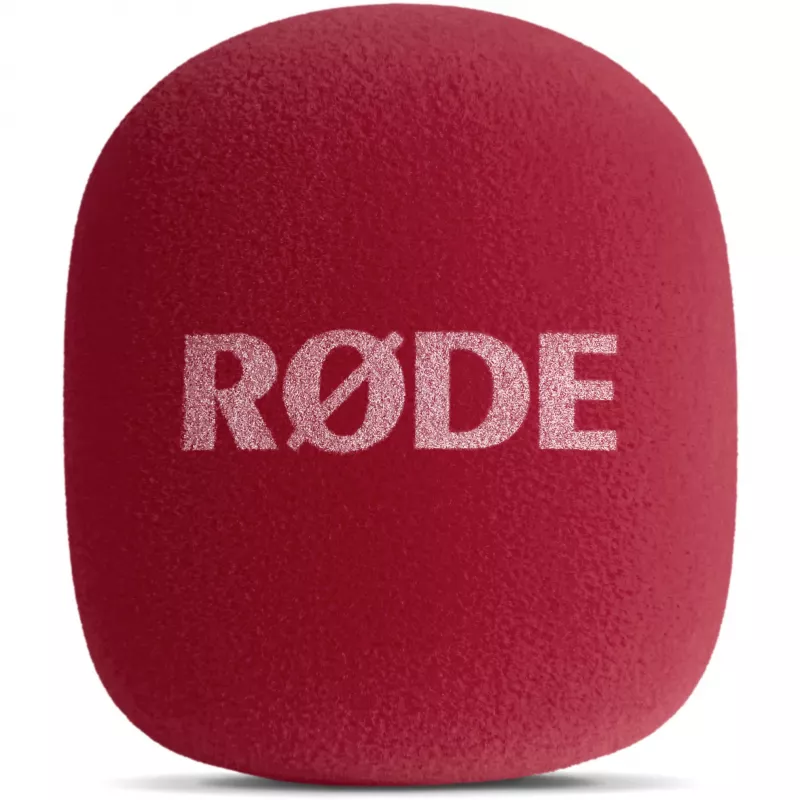 Microfone de entrevista portátil Rode Interview GO – vermelho (compacto, de mão, plug-and-play)