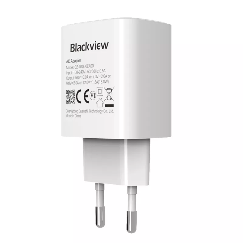 Carregador BLACKVIEW CHAR-18W 18 W de potência — carregador de parede USB compacto para dispositivos móveis