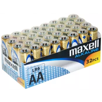Pilha alcalina descartável MAXELL 731311, 1,5 V, cilíndrica, pack de 32