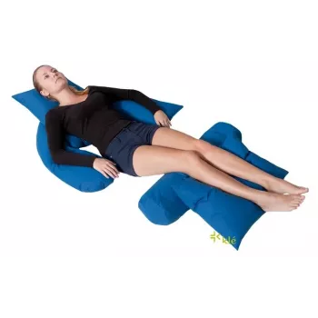 Almofada de posicionamento em U para cama em fibra de silicone azul