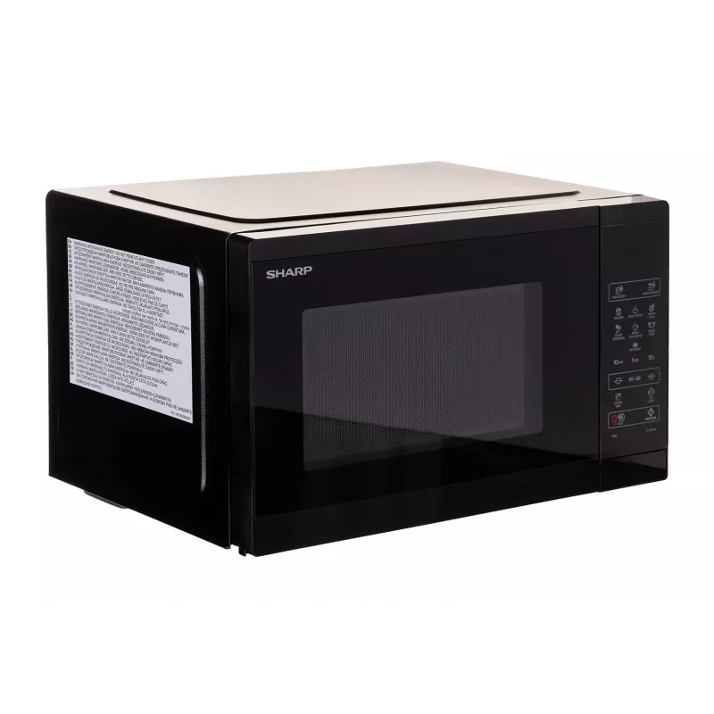 Micro-ondas Sharp YC-MS252AE-B, de instalação livre 25 L, 900 W, controlo tátil, 11 níveis de potência, segurança para crianças, função ECO, preto