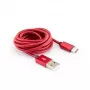 Sbox USB->Type-C M/M 1,5m CTYPE-1.5R vermelho morango