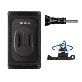 Suporte para alça de mochila Telesin GP-BPM-005 360° J-Hook para GoPro/Osmo Action — suporte ajustável com clipe para alças de ombro