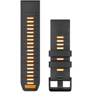 Pulseira Garmin QuickFit 26 mm silicone graphite/Spark Orange (010-13393-05)