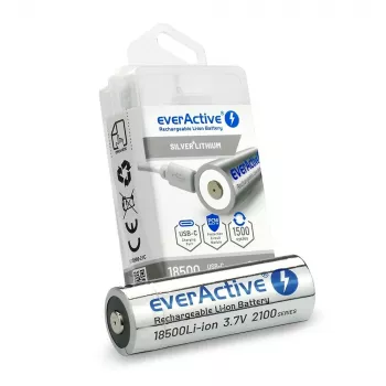 Bateria célula 18500 3,7V Li-ion 2100mAh adaptada a USB-C