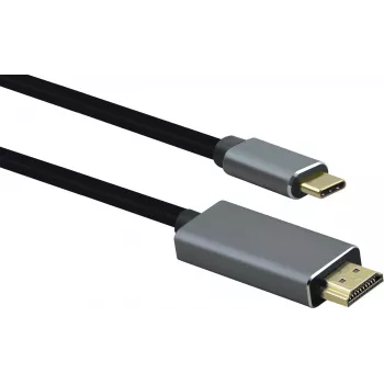 Cabo de ligação Helos USB 3.1 Type-C para HDMI 1,8 m – preto