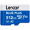Cartão de memória MicroSDXC Lexar BLUE PLUS 512 GB, UHS‑I, leitura 170 MB/s, U3/V30