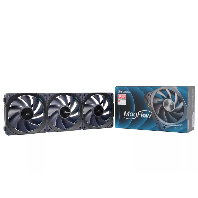 Kit de 1 ventoinha Seasonic MagFlow para caixa de computador 12 cm preto 1 unid.
