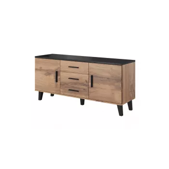 Aparador cama sideboard LOTTA 150 2D3S carvalho wotan + preto mate
