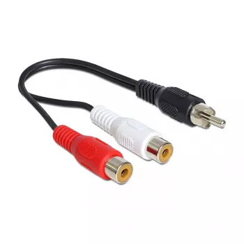 Cabo de áudio DeLOCK 84493 0,2 m RCA 2 x RCA preto