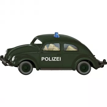 Carro de polícia VW Carocha em metal fundido da Usorteret Siku modelo SIE-30475011, escala não indicada, veículo de brincar colecionável