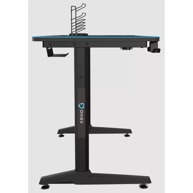Secretária gaming Onex GD1200H — tampo de 1200 mm com porta-copos e gancho para headset