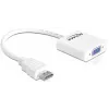 Adaptador Delock HDMI-A macho > VGA fêmea - adaptador de vídeo - HDMI macho para HD-15 (VGA) fêmea - branco (65346)