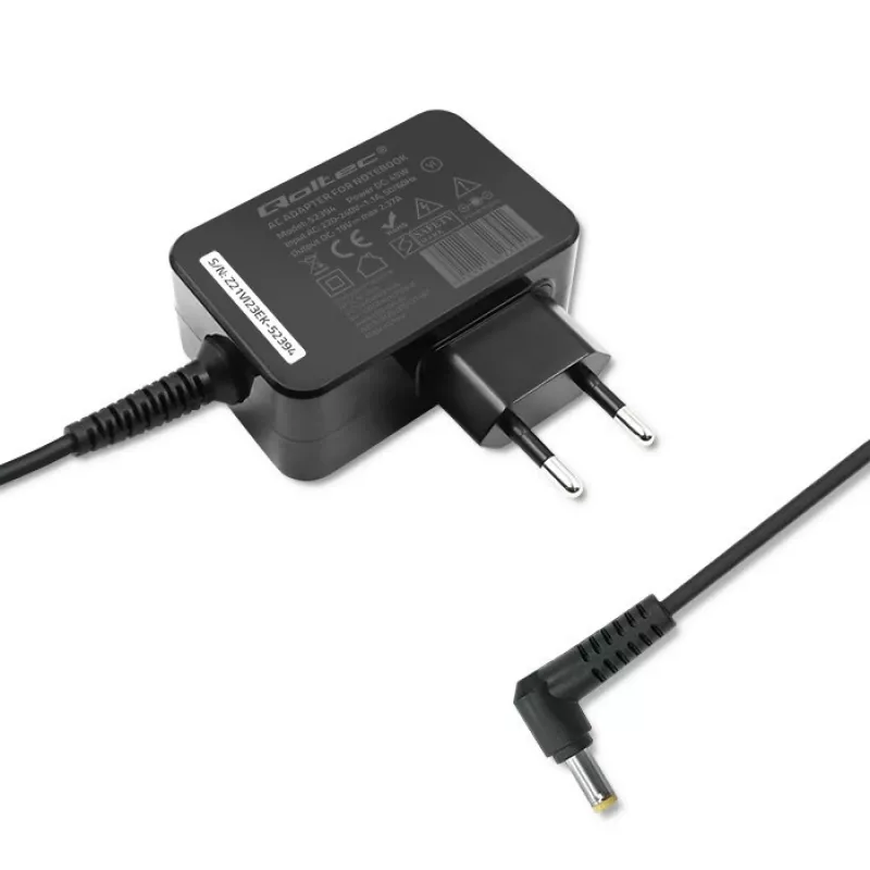 Fonte de alimentação QOLTEC 45W 19V 2,37A com ficha 5,5x1,7 mm