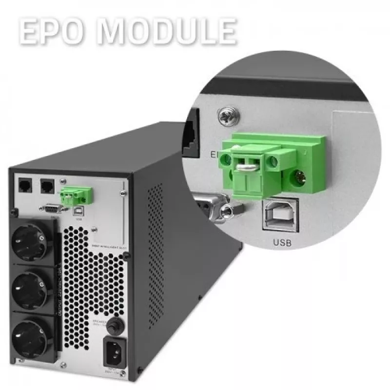 Qoltec 52281 UPS (fonte de alimentação ininterrupta) dupla conversão (Online) 2 kVA 2000 W 3 saídas AC