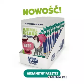ANIMAL ISLAND patê de carne de vaca sacos para gatos 12x100g