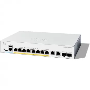 Cisco Catalyst 1300-8FP-2G - switch - L3 - gerido - 8 x 10/100/1000 (PoE+) + 2 x Combo Gigabit SFP/RJ-45 - montagem em rack - PoE+ (120 W) (C1300-8FP-2G)