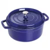 Cocotte redonda de ferro fundido Staub 24 cm Azul-escuro
