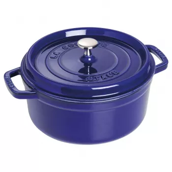 Cocotte redonda de ferro fundido Staub 24 cm Azul-escuro
