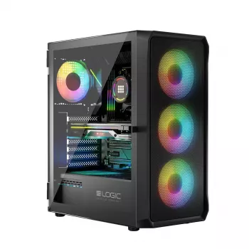 Caixa LOGIC CONCEPT Portos ARGB ATX Mid-Tower, preto