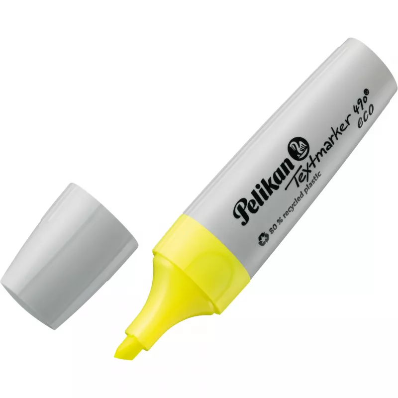 Marcador Pelikan Textmarker 490 eco ponta chanfrada amarelo