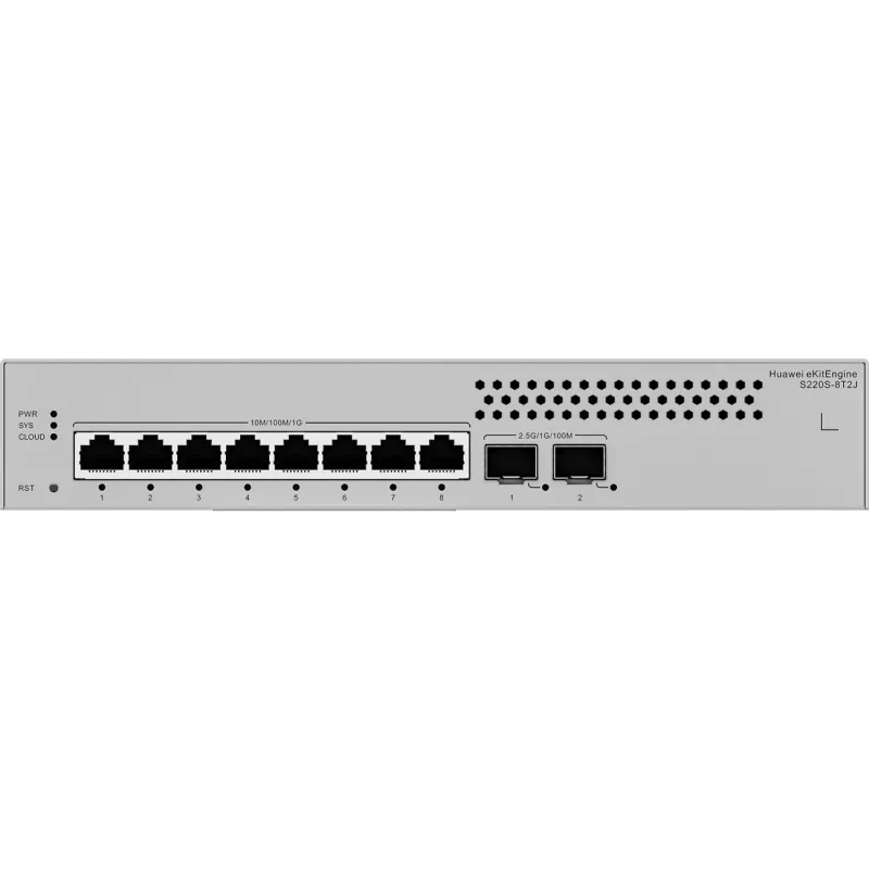 Switch gerido HUAWEI S220S-8T2J L2 Gigabit Ethernet 8 portas 1U cinzento
