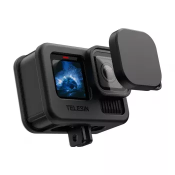 Capa de proteção em silicone e tampa da objetiva para GoPro Hero 13 Black da Telesin (modelo SB9509)