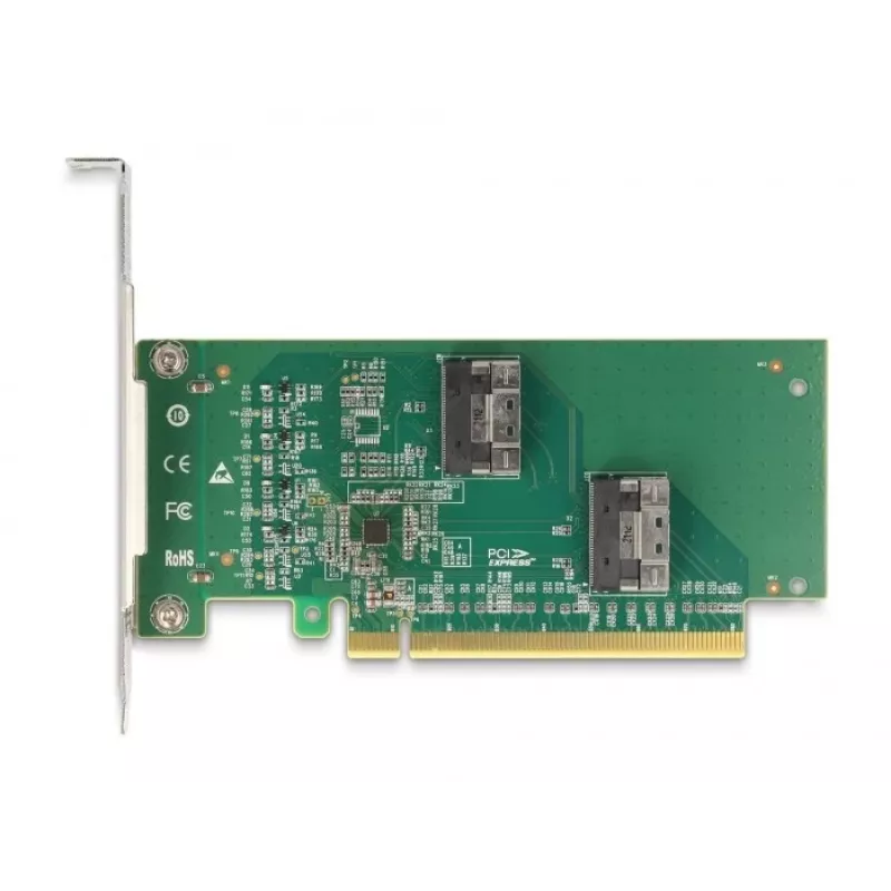DeLOCK PCI Express 4.0 x16 placa para 4 x SFF-8639 NVMe - Bifurcation - fator de forma Low Profile