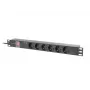 Rack PDU 19 polegadas LANBERG PDU-06F-0200-IEC-BK 1U 10A 6× Schuko 2 m