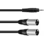 Cabo adaptador de áudio Omnitronic 1x jack 3,5 mm para 2x XLR 3 pinos, 1,5 m (modelo 30225158)