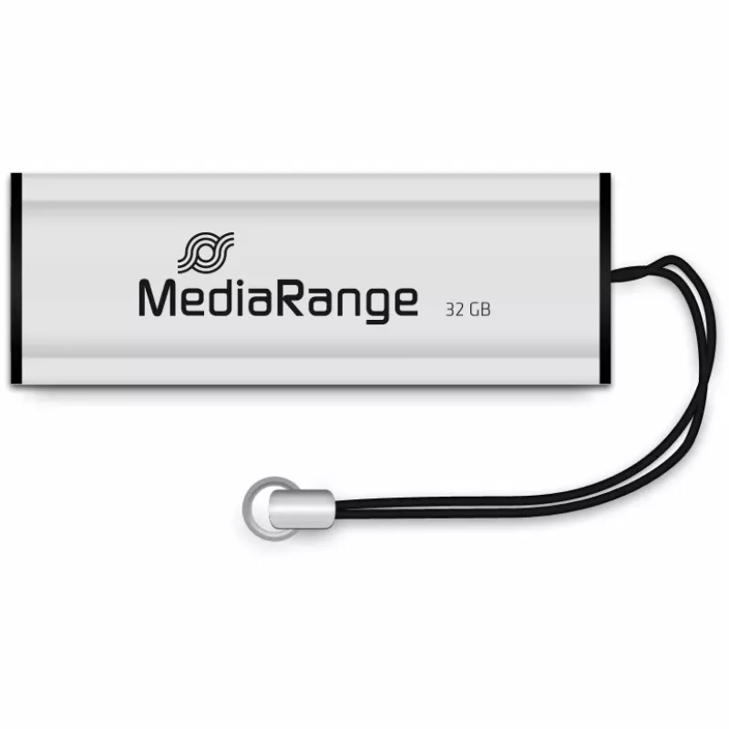 MediaRange SuperSpeed - pen USB - 32 GB - USB 3.0 - preto/prateado (MR916)