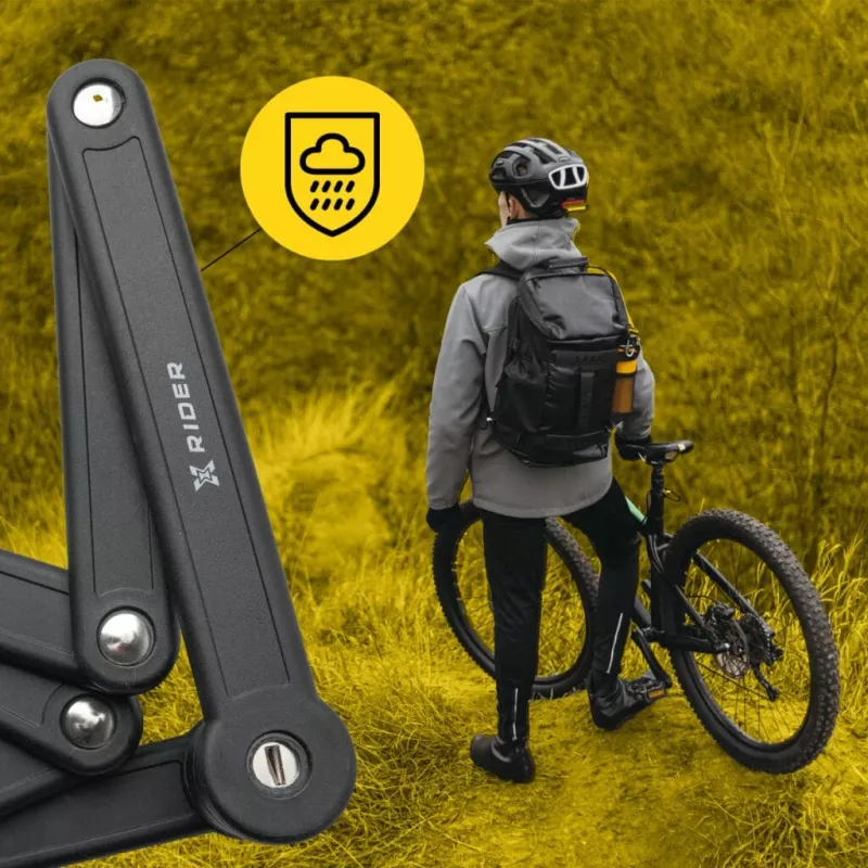Cadeado de bicicleta dobrável MANTA XR00FL01 – design segmentado para montagem no quadro